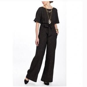 Anthropologie Corey Lynn Calter wide leg jumpsuit black gold stars XS celestial